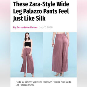 Made by johnny Womens‎ pleated wide leg Pink pants Size: S/M i28